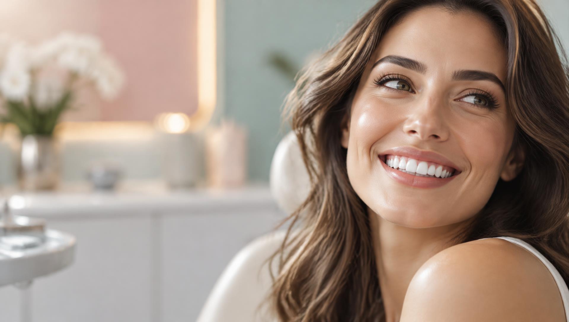 Smiling patient with natural-looking veneers